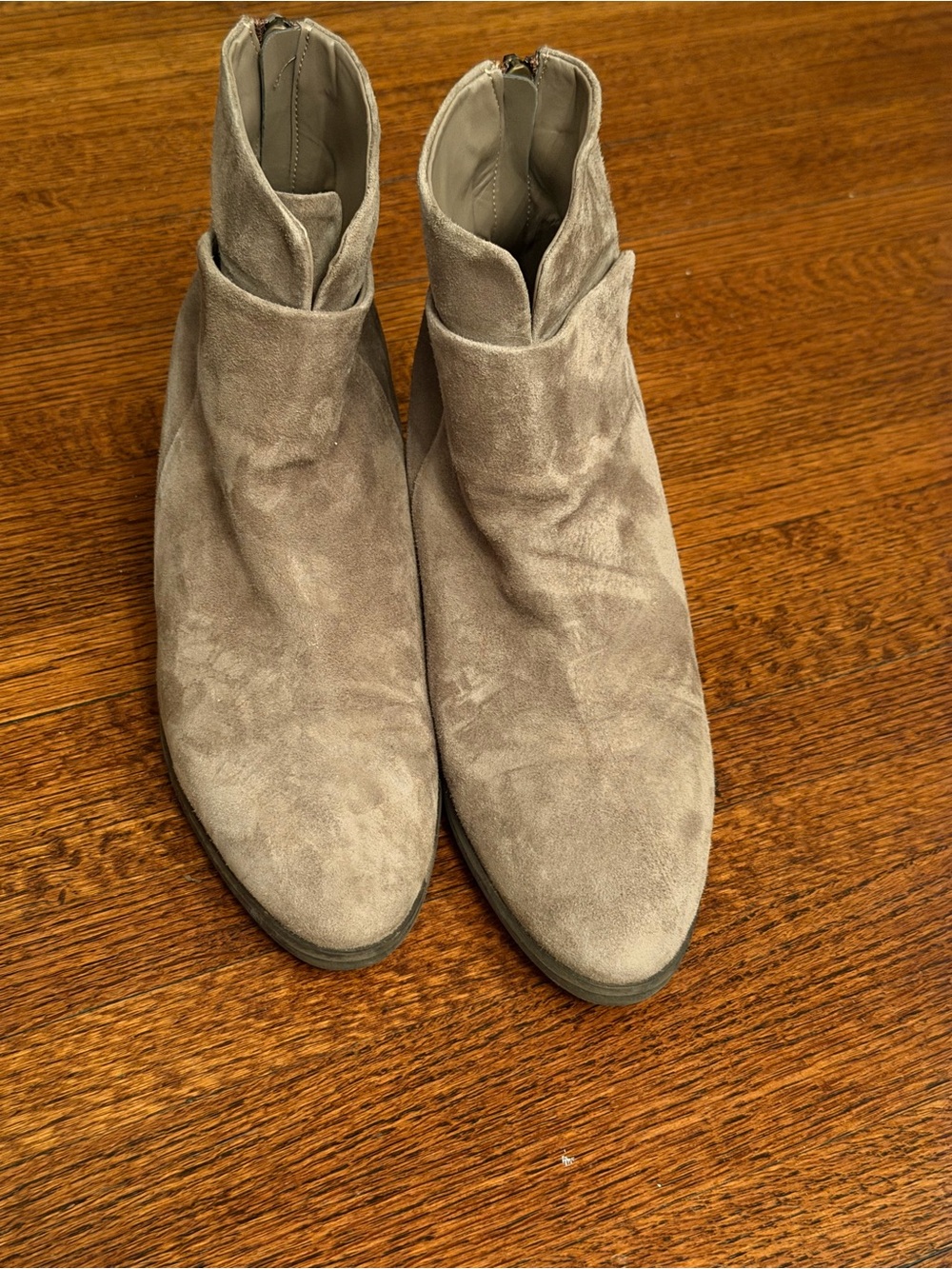 Sesto Meucci Taupe Suede Ankle Booties